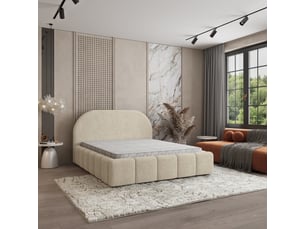 Lit coffre 180x200 cm <strong>MASSENO</strong> <strong></strong> coloris beige