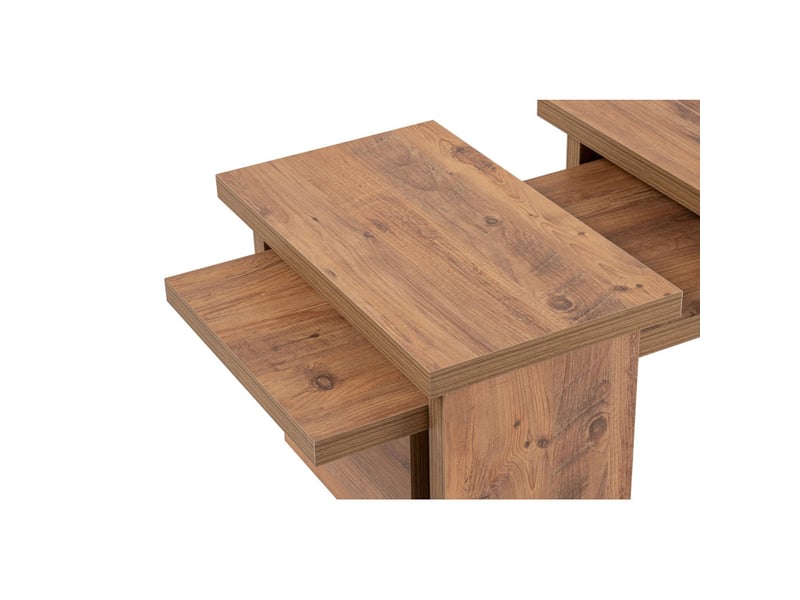  Tables basses gigognes en bois mdf mélaminé pin atlantique 110 x 45 x 30 cm lot de 2  - Conforama E