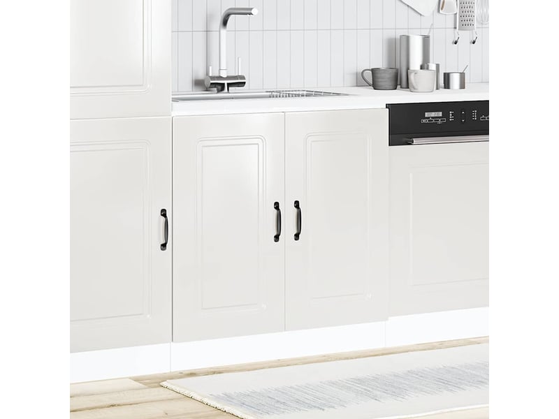Meuble de cuisine, meuble bas pour évier kalmar blanc brillant 80x46x81,5cm - Conforama C