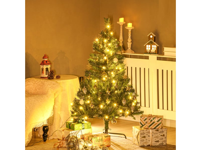  Sapin de noël artificiel, 1,2 m, led, étoile incluse, 75 cm x 75 cm x 120 cm, vert  - Conforama B