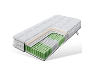 Matelas 90x190 cm DESMIU Ressorts ensachés + mousse soutien Medium épaisseur 15 cm