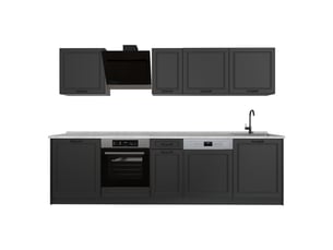 Vicco cuisine, anthracite campagneanthracite, 280cm plan de travail marbre