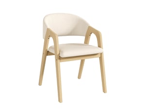 Lot de 4 chaises de salle à manger en bois massif, confortables et respirantes, style moderne, tissu lin, bois naturel et beige, salon café