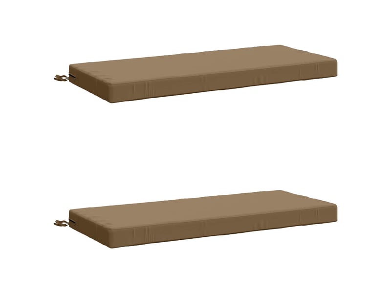  Lot de 2 coussins de banc, coussins d'assise soest 100 % polyester taupe cf57471  - Conforama A