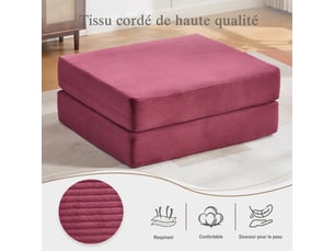 Pouf / repose pied BLOSSOM HFSN-1227WR rouge