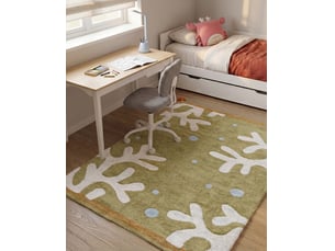 Tapis enfant jajpur vert 140 x 200 cm coton
