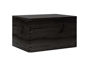Boîte de rangement, coffre de rangement avec couvercle noir 40x30x23cm bois de pin massif