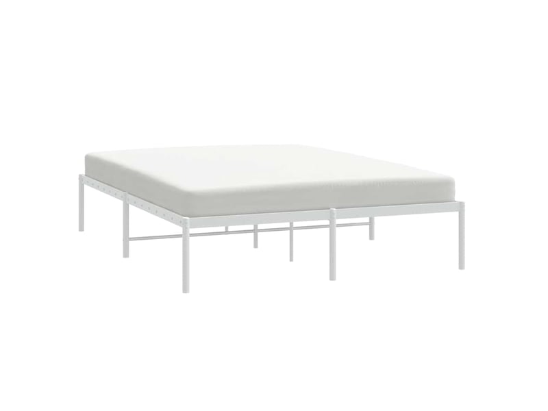  Lit double- lit adulte -  cadre de lit métal sans matelas blanc 150x200 cm  - Conforama D