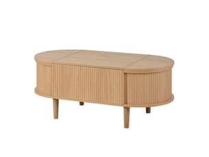 Table basse ovale coloris bois clair <strong>BEAUNIV</strong> <strong></strong> - 48 cmx100 cm