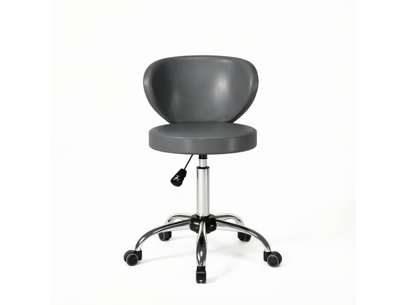  Tabouret de massage à roulettes pivotant à 360 degrés avec dossier et hauteur réglable 51 à 66 cm  - Conforama A