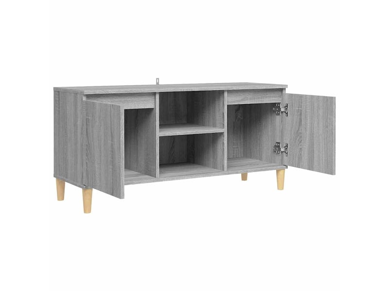 Meuble tv - banc tv - meuble de rangement avec pieds en bois solide sonoma gris 103,5x35x50 cm  - Conforama D