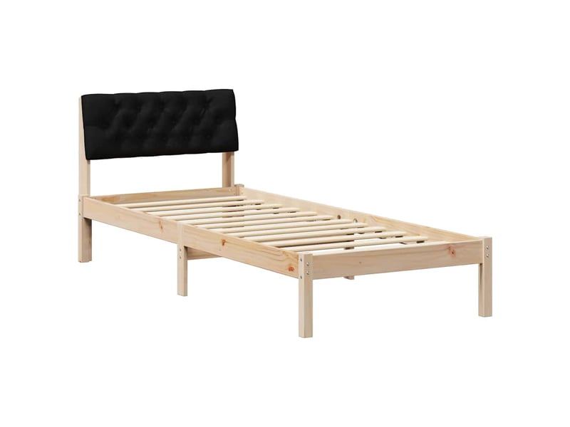  Lit simple- lit adulte -  cadre de lit marron et noir 80 x 200 cm bois massif en pin  - Conforama A