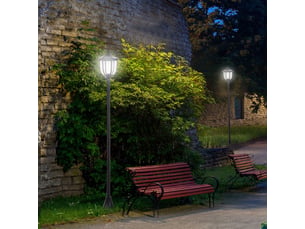 Lanterne solaire led 26,5x177 cm ip44 noir