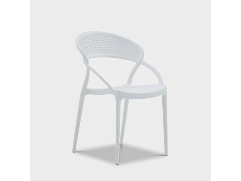  Lot de 4 chaises empilables pour intérieur et extérieur marsala - blanc  - Conforama C