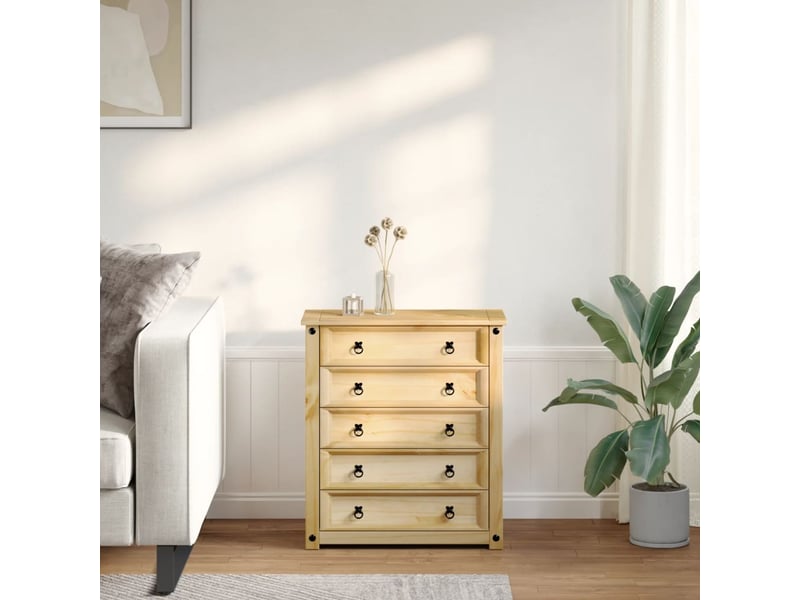  Commode de salon, meuble de rangement corona 80x40x89 cm bois massif de pin  - Conforama C
