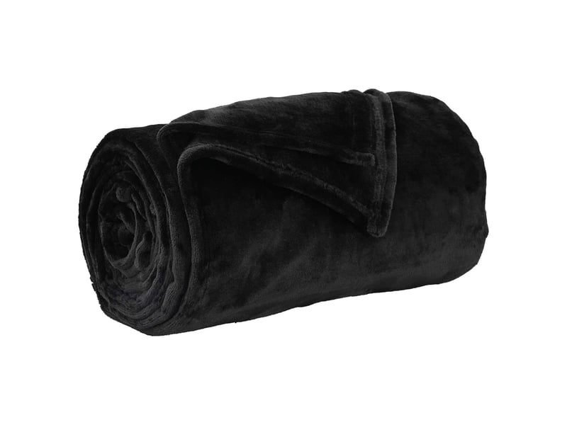  Plaid canapé noir 220x240 cm 1.37 kg polaire  - Conforama A