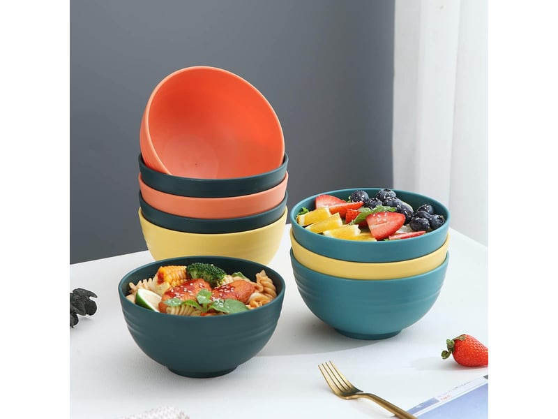  Lot de 8 bols de céréales en plastique – pour soupe, riz, salade et fruits, 14.9x7.6cm  - Conforama D