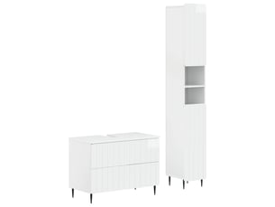 Ensemble de 2 meubles de salle de bain zwolle blanc brillant cf63222