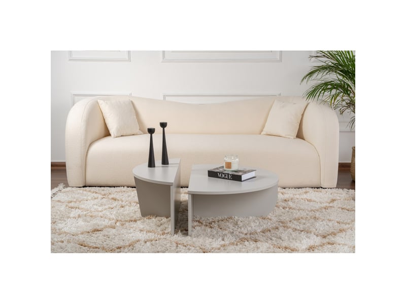  Tables basses gigognes en bois mdf mélaminé gris 90 x 60 x 30 cm lot de 2  - Conforama D