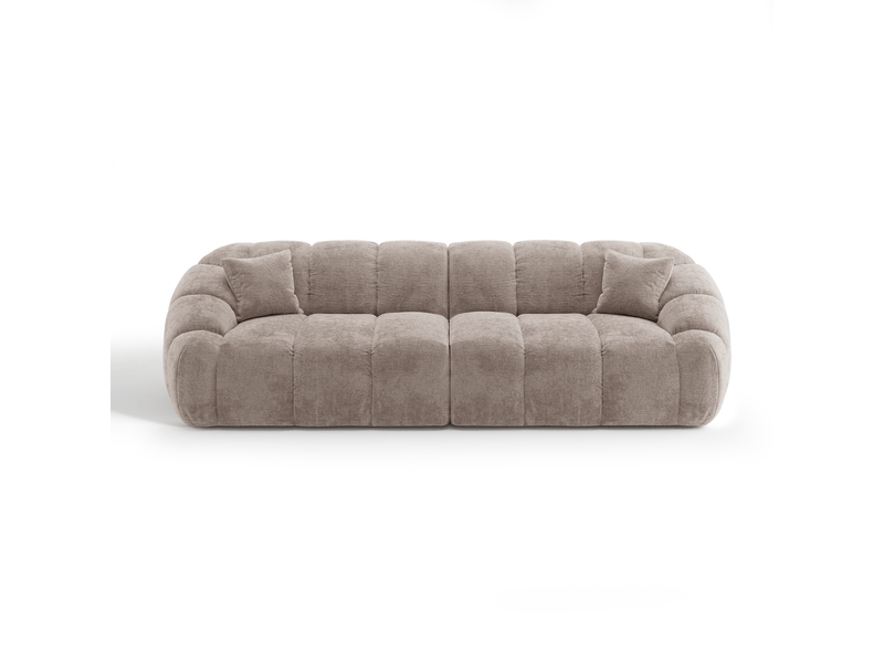  Canapé 4 places en velours gaufré taupe moka 1MOK4PVGTP - Conforama C