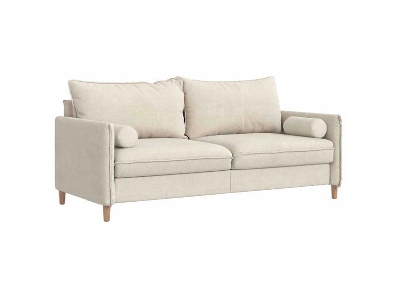 Lot de 2 coussins d'accent, coussins décoratifs, coussins lombaires crème ø 15 x 40 cm cf56724  - Conforama C