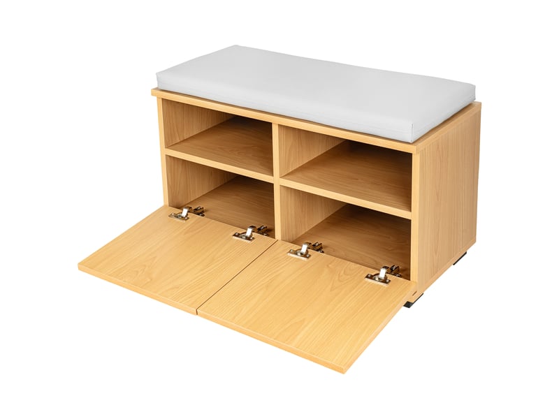  Banc à chaussures brande 42 x 80 x 35 cm effet chêne gris clair [en.casa]  - Conforama A