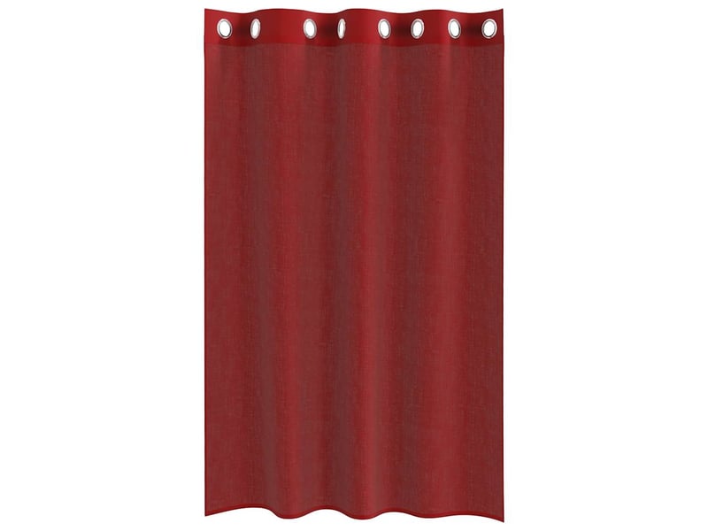  Lot de 2 rideaux en voile, voilages avec œillets rouge bordeaux cf44409  - Conforama D