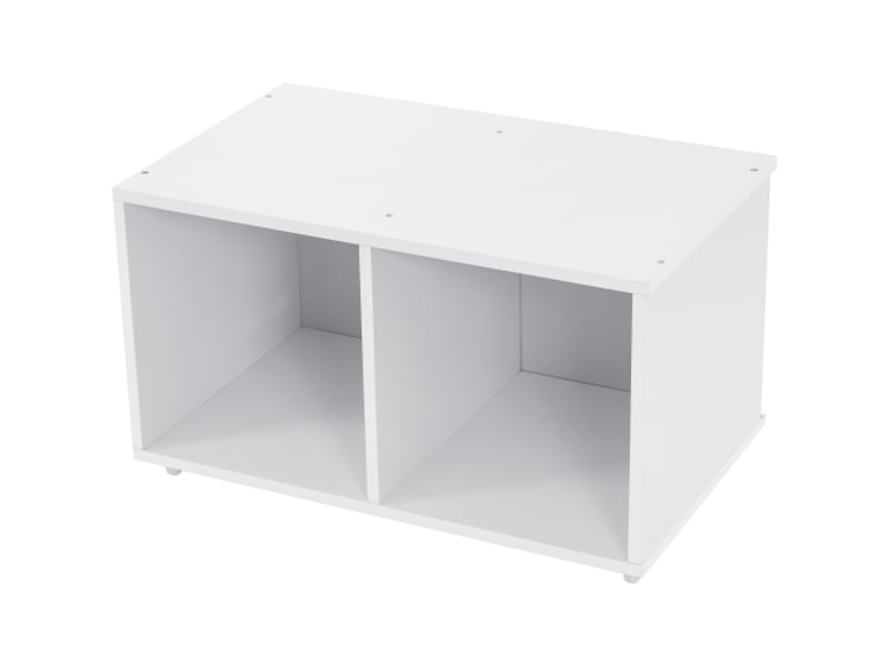  Lit cabane pour enfants en bois massif 90x200cm avec 1 tiroir,2 compartiments de rangement,escalier et garde-corps,blanc lit enfant blanc - Conforama E