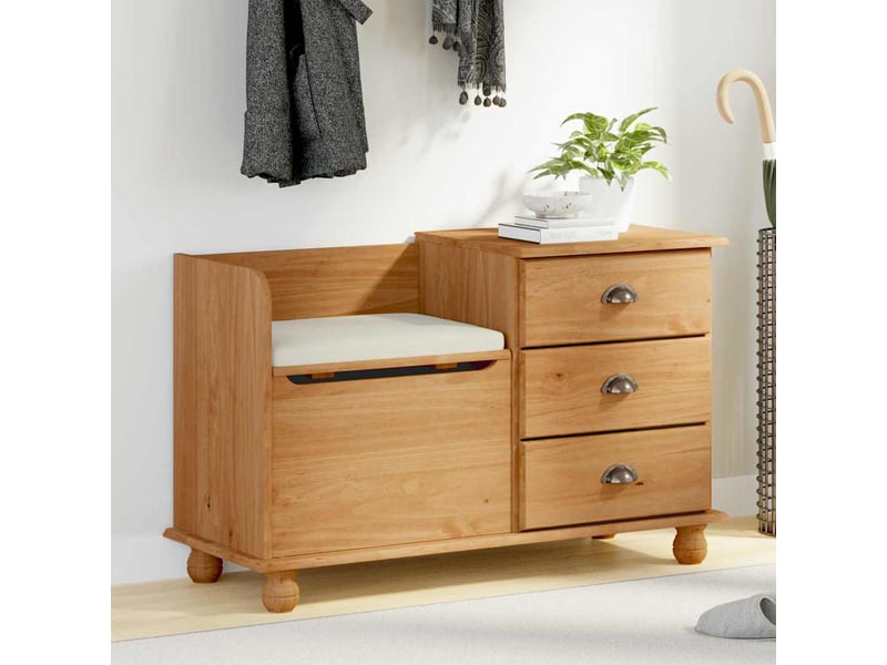  Banc chambre, banc de rangement avec tiroir askim marron 100x39x62 cm  - Conforama B