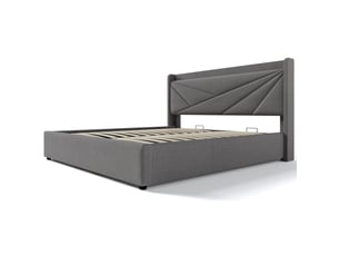 Lit avec rangement 180x200 cm coloris gris