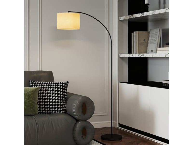  Lampadaire avec télécommande, abat-jour réglable, 11 températures de couleur et 11 niveaux de luminosité, minuterie, noir  - Conforama D