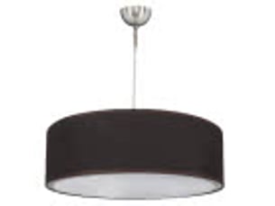 Suspension ABRILA Planetario marron 1 lumière E27, abat-jour cylindrique Ø35 cm, hauteur réglable 22-92 cm