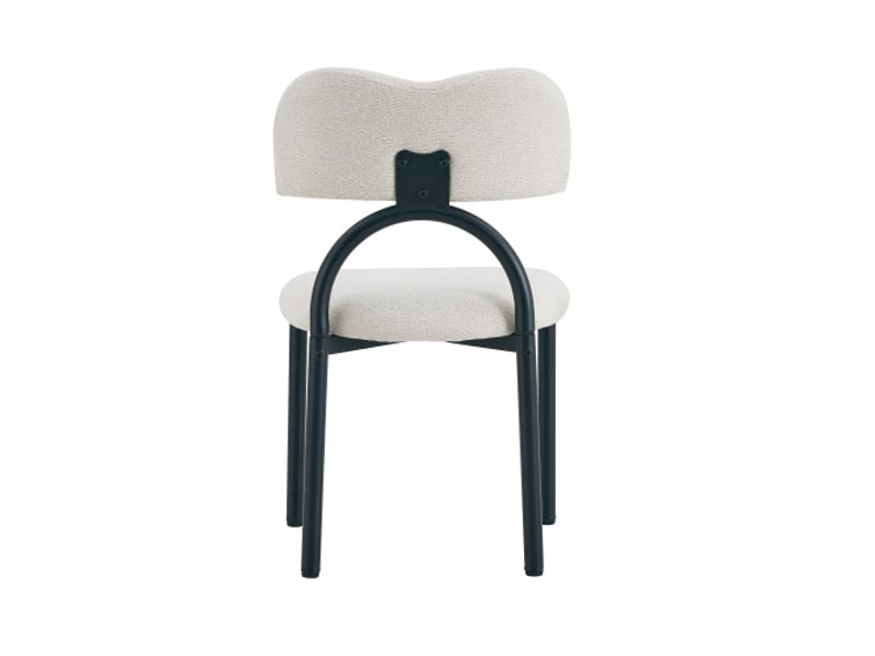  2 chaises de salle à manger modernes, assise et dossier rembourrés, piètement métal noir – sans table  - Conforama D