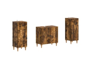 Ensemble de meuble de salle de bain 3 pièces alkmaar chêne fumé cf63297