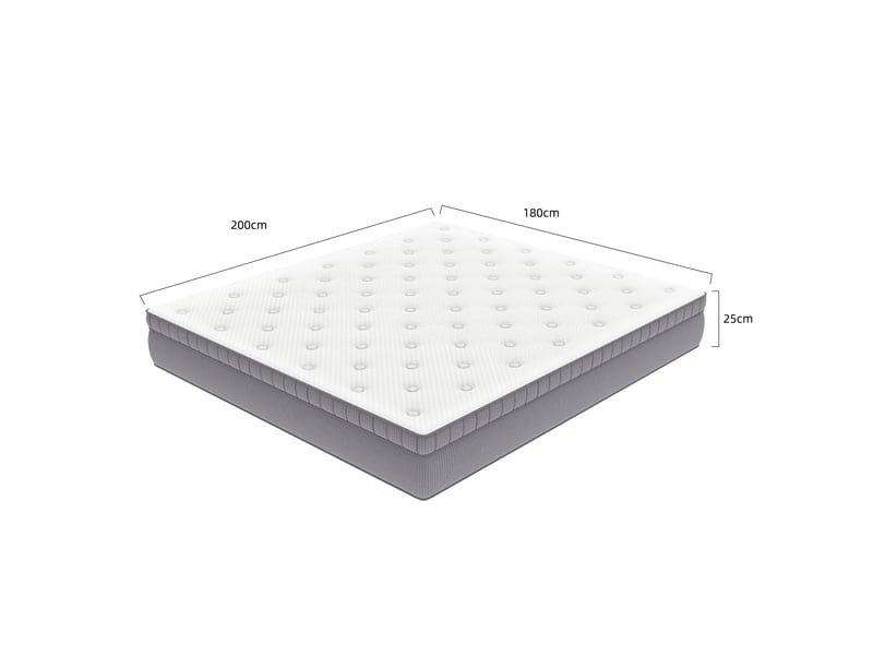 Matelas,180x200 cm,7 zones à ressorts ensachés et mousse confort coloris blanc,mousse et ressorts,blanc - Conforama C