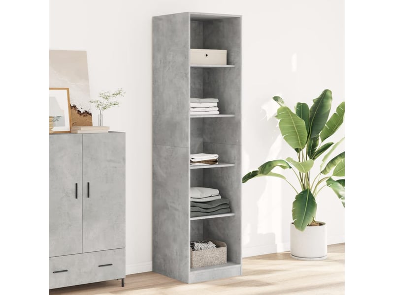 Garde-robe chambre, armoire de rangement gris béton 50x50x200 cm aggloméré shl29638  - Conforama B