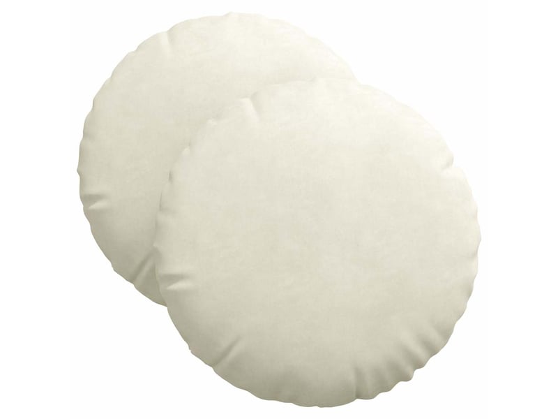  Lot de 2 coussins de siège, coussins décoratifs crème ø 40 x 13 cm velours cf59928  - Conforama A