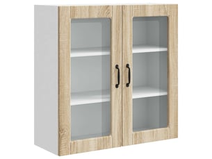 Meuble mural de cuisine, cabinet en verre mural chêne sonoma 80x31x80cm shl4937