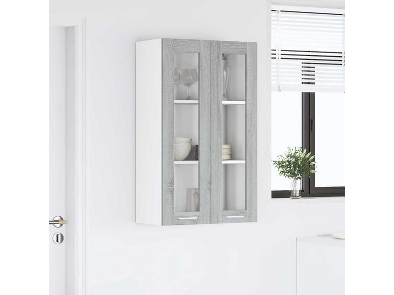 Meuble de rangement, armoire suspendue gris sonoma 60x31x100cm shl7297 - Conforama D