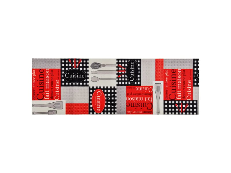  Tapis de sol de cuisine lavable 150 x 45 cm antidérapant design moderne couloir intérieur en polyamide gris 02_0046717  - Conforama B