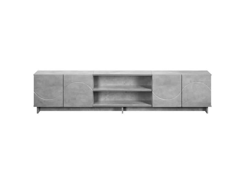  Meuble tv, banc tv 180x34,5x40 cm gris béton bois d'ingénierie shl79977  - Conforama D
