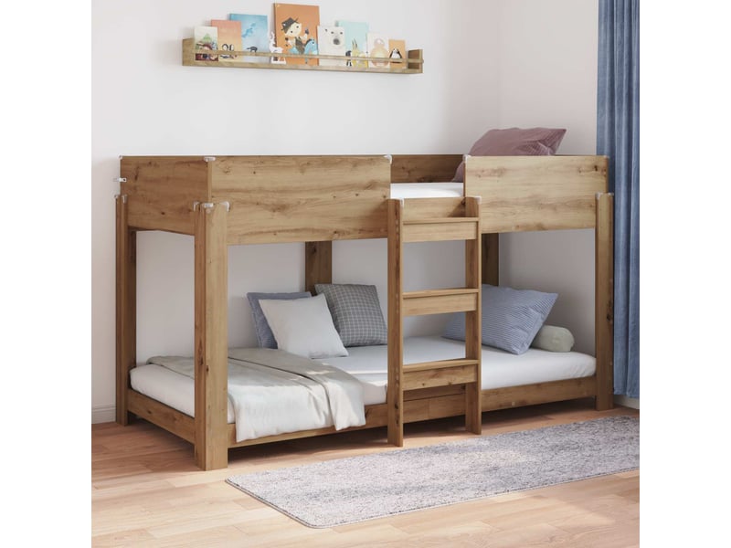 Lit superposé pour enfants - lit jeune chêne artisanal 80 x 200 cm - Conforama B