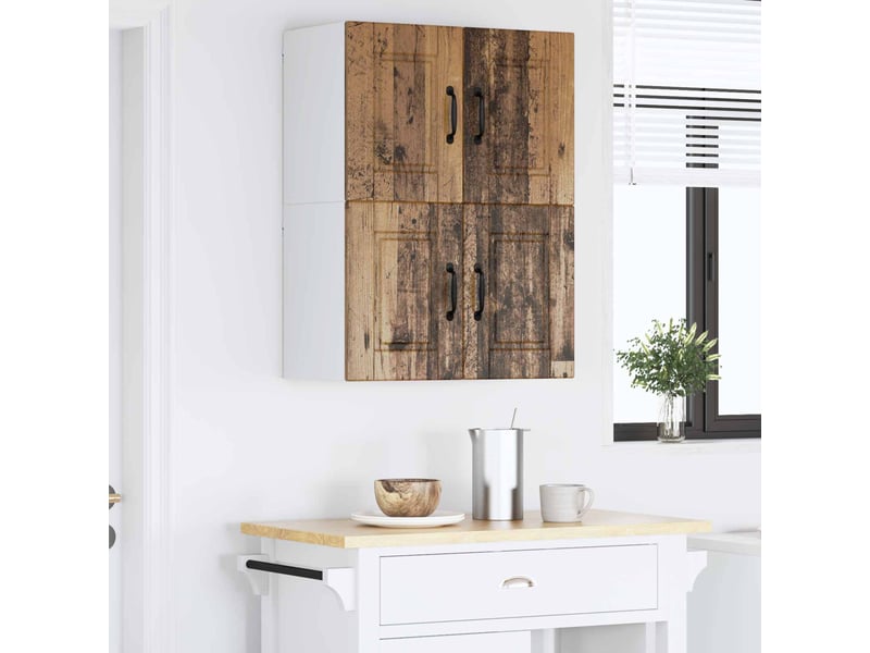 Meuble mural de cuisine | armoire de cuisine 2 pcs bois ancien bois d'ingénierie shl8954 - Conforama D