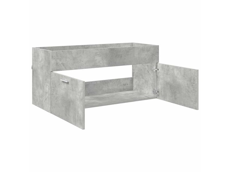  Armoire d'évier, meuble de rangement gris béton bois d'ingénierie  - Conforama E