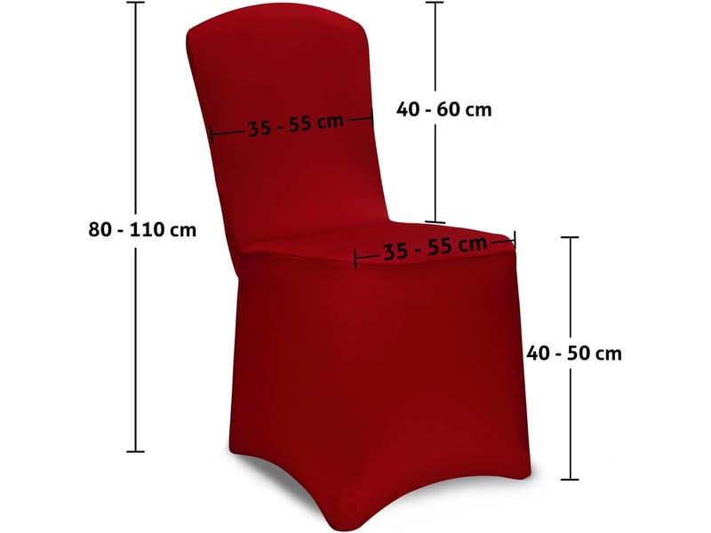  Housses de chaise élastiques bordeaux noël mariages rouge 6pcs  - Conforama B