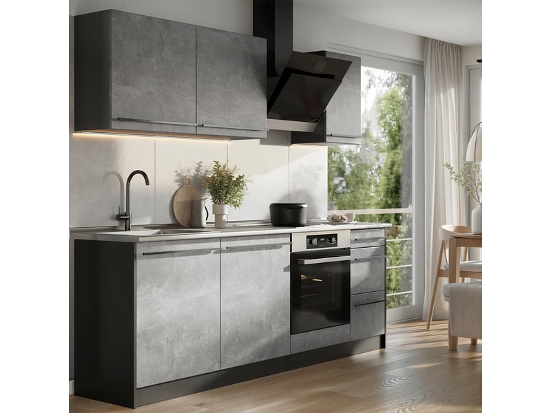 Vicco cuisine, bétonanthracite, 220cm sans plan de travail - Conforama C