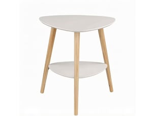 Table basse ovale coloris blanc LPOSPI - 50 cmx40 cm
