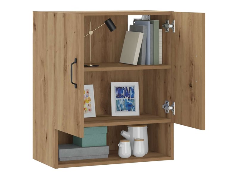  Armoire murale salon, meuble de rangement chêne artisanal 60x31x70 cm bois d'ingénierie  - Conforama C
