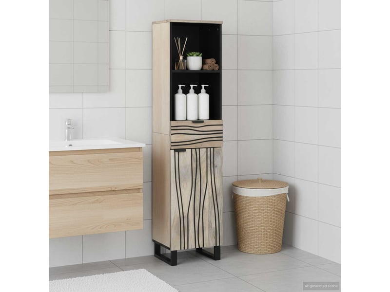 Armoire de salle de bain, cabinet de salle de bain blanc 38 x 33 x 160 cm cf65044 - Conforama B