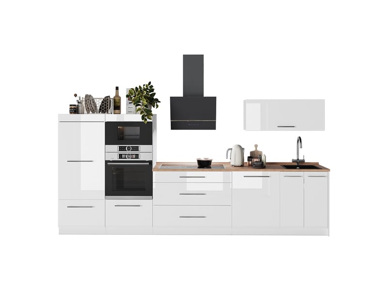  Vicco cuisine, blanc haute brillanceblanc, 340cm sans pt  - Conforama E